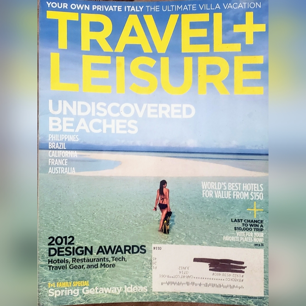Travel + Leisure Magazine March 2012 Undiscovered Beaches